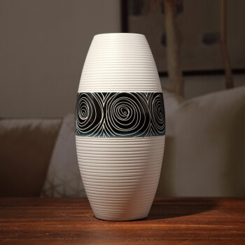 景德镇时尚现代简约陶瓷三件套花瓶插干花器客厅家居装饰品电视柜玄关酒柜工艺品摆件